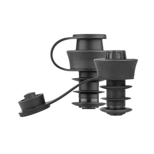 Set of six Paramount Coravin Pivot wine stopper closures for preserving opened wine bottles.