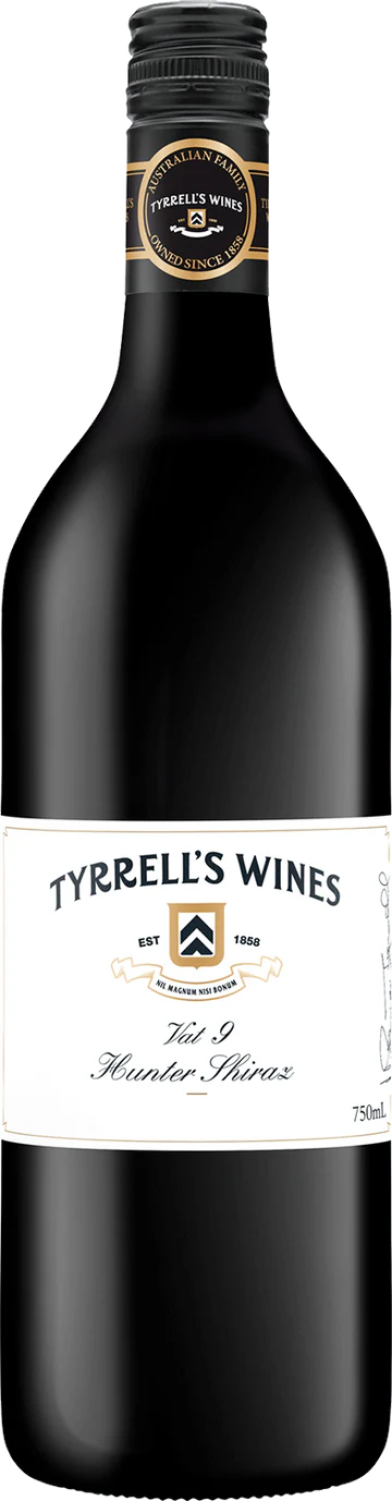 Paramount Tyrrell's Winemakers Selection Vat 9 Shiraz wine bottle, 750ml, with dark red liquid and elegant label design.