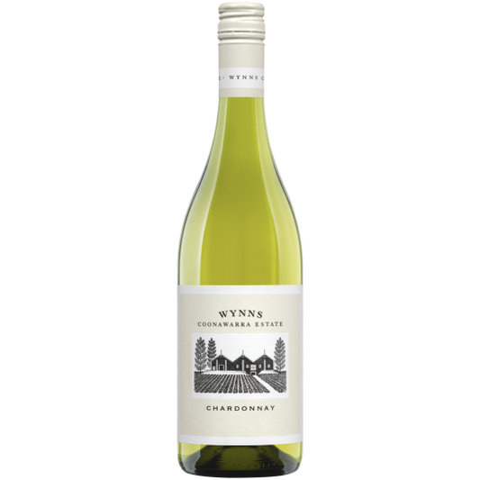 Paramount Wynns Coonawarra Chardonnay wine bottle, 750ml, with a sleek label and elegant glass.