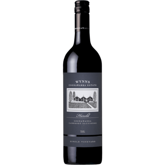 Bottle of Wynns Harold Cabernet Sauvignon wine by Paramount, 750ml, featuring a dark glass bottle with a label and cork top.