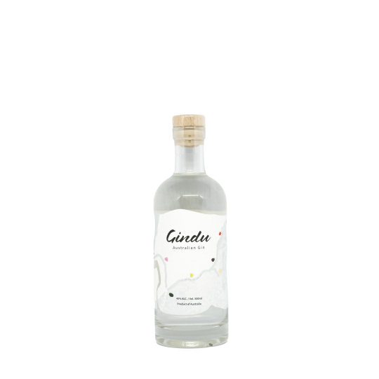 Bottle of Giniversity Sriracha Australian Gin by The Spirits Company, 500ml, with vibrant label and clear glass showcasing the gin inside.